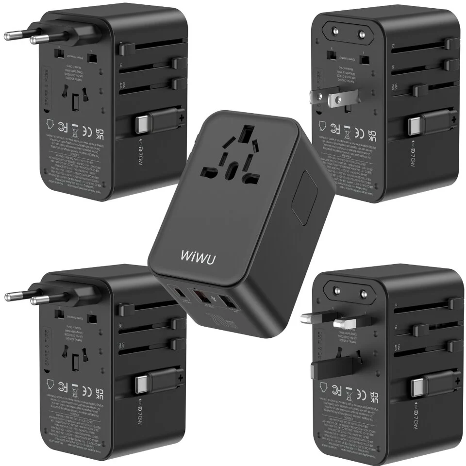 WiWU Universal Plug Adapter with 70W Fast Charging and Multi-Device Support  SK