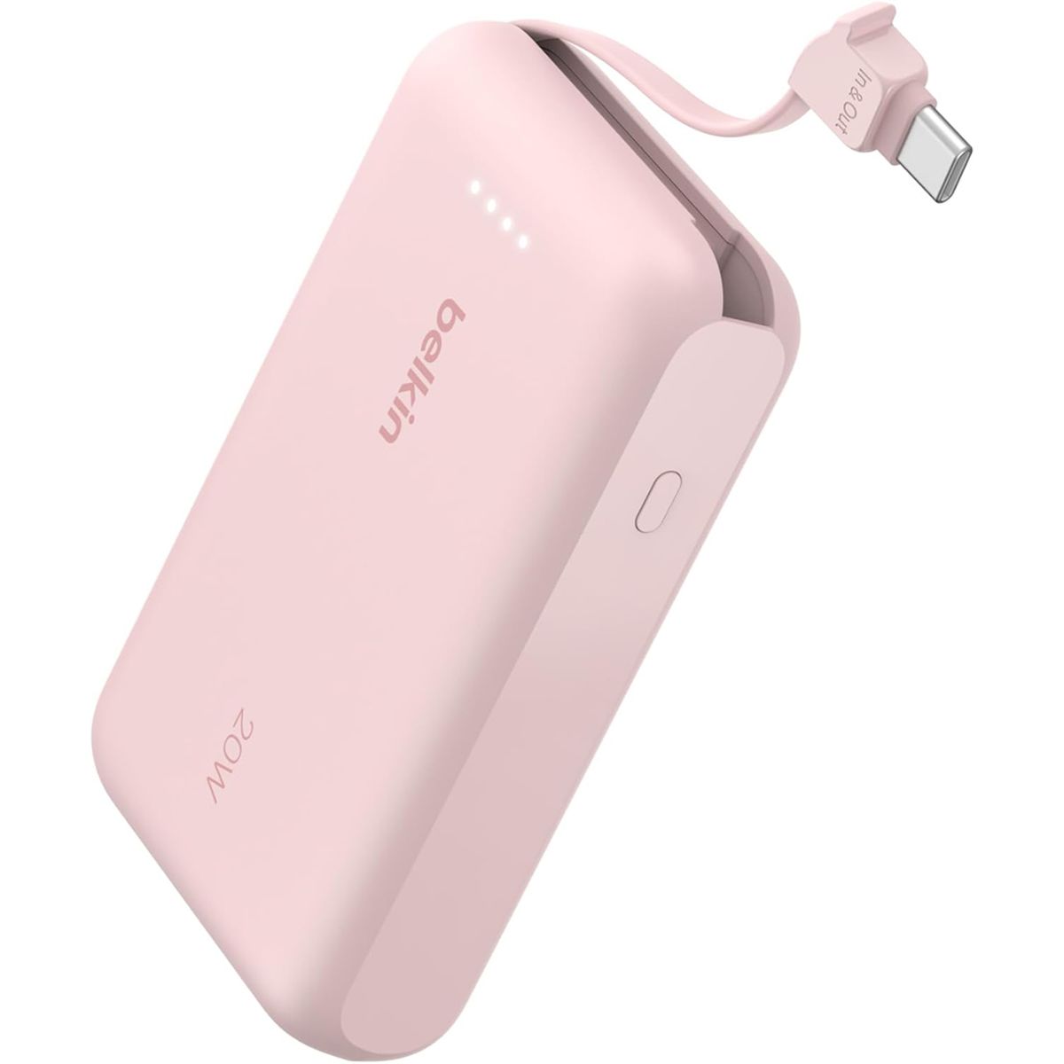 Belkin Power Bank | 10000mAh with Integrated Cable – Pink
