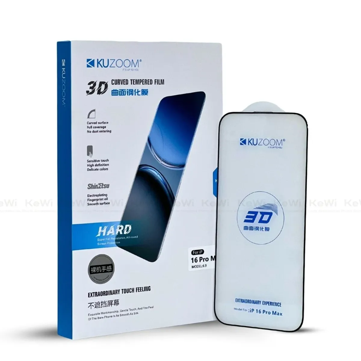پارێزەری شاشەی Kuzoom بۆ iPhone 16 Pro Max بە پڕایڤسی