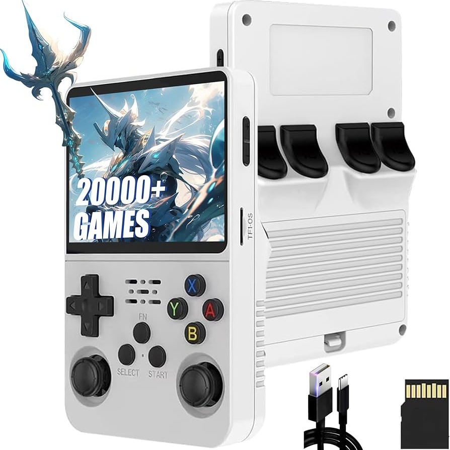 R36S Retro Handheld Game Console 64G (White)