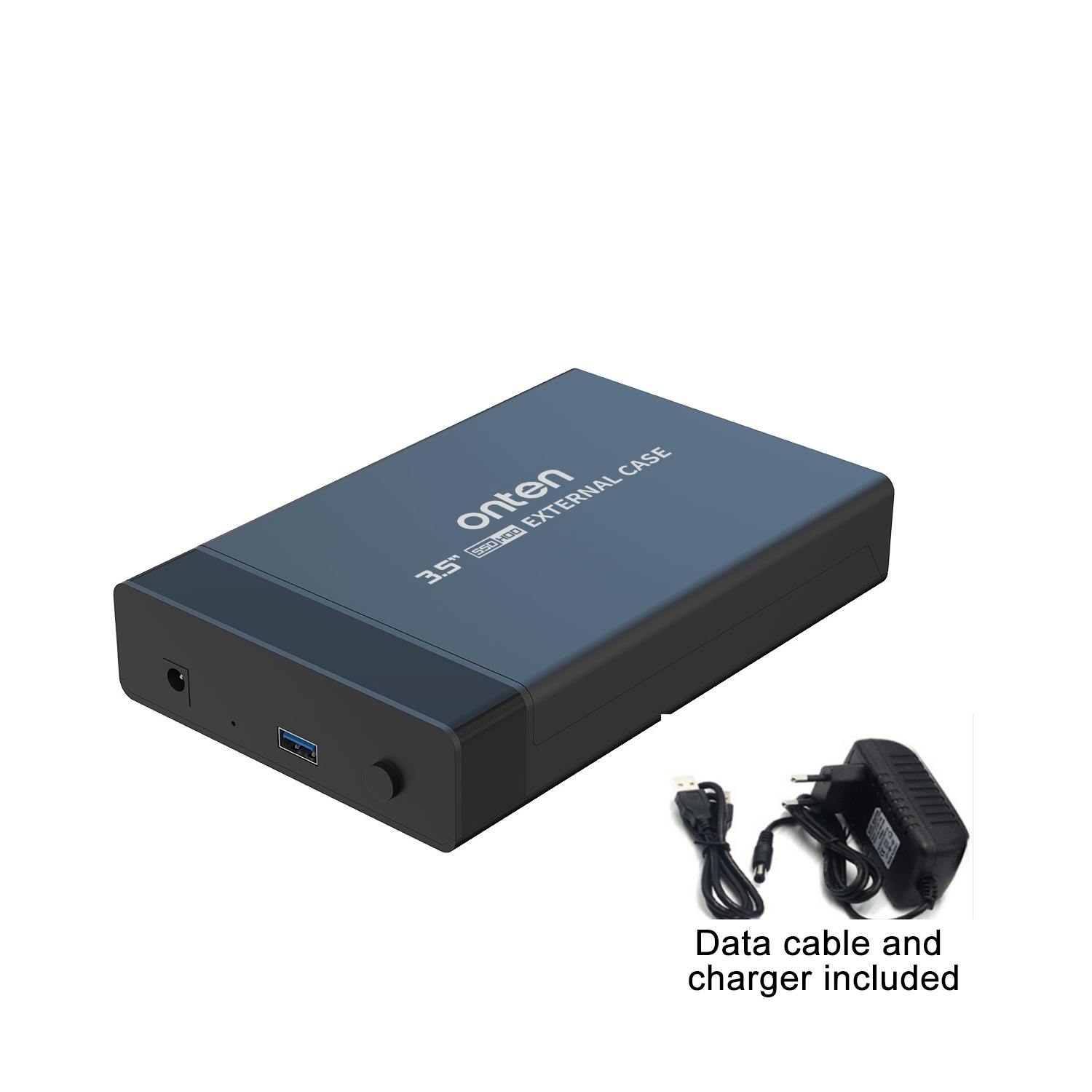 Onten UHD3 3.5 Inch External Hard Drive Box SSD SATA HDD with Data Cable and Power Adapter