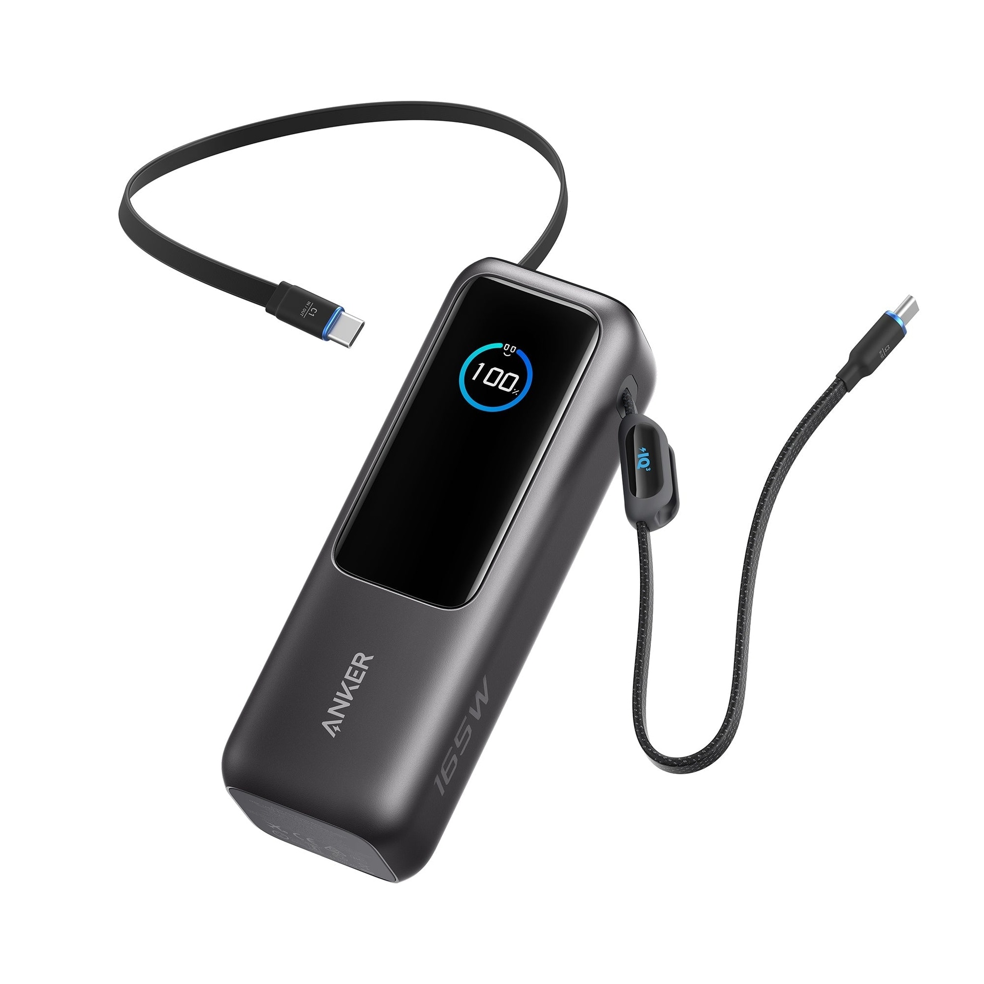 Anker 165W Laptop Power Bank (25,000mAh) with Built-In and Retractable USB-C Cables