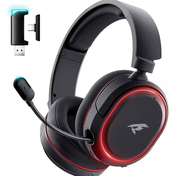 Picun Wireless Headset – Black (USB & Type-C Wired Support)