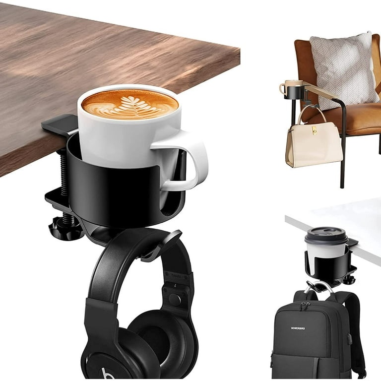 2 in 1 Rotable Headphone Holder Cup Holder 