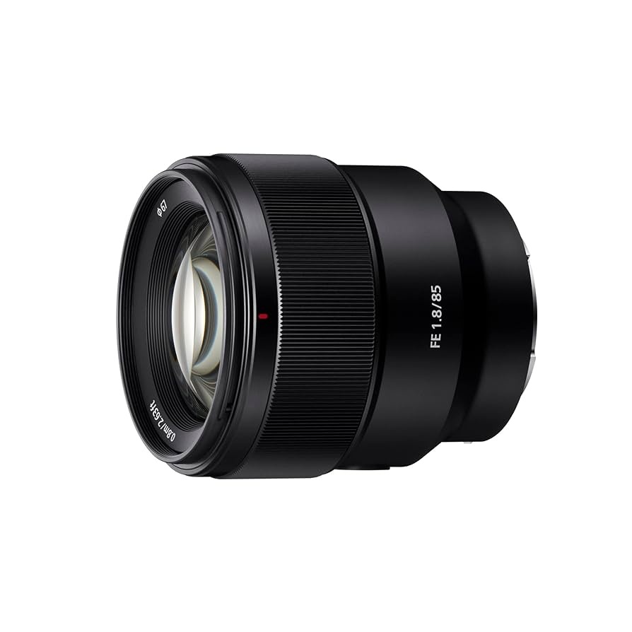 عدسة سوني SEL-85F18 للصور الشخصية ذات البؤرة الثابتة 85 مم F1.8 ذات الإطار الكامل مناسبة لسلسلة A7 وZV-E10 وA6000 وNex، مزودة بحامل E باللون الأسود
