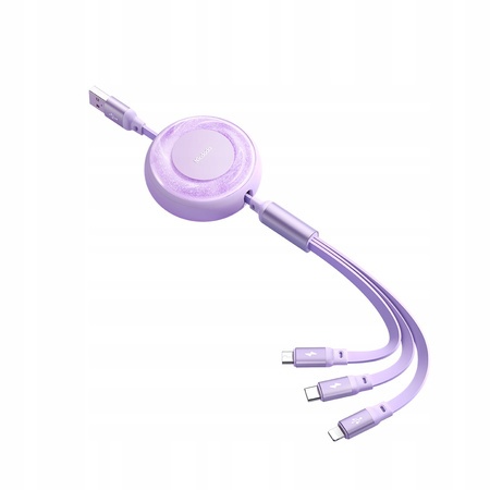 Mcdodo 3-in-1 Retractable USB-A Charging Cable – USB-C, Lightning & Micro-USB, 3.5A