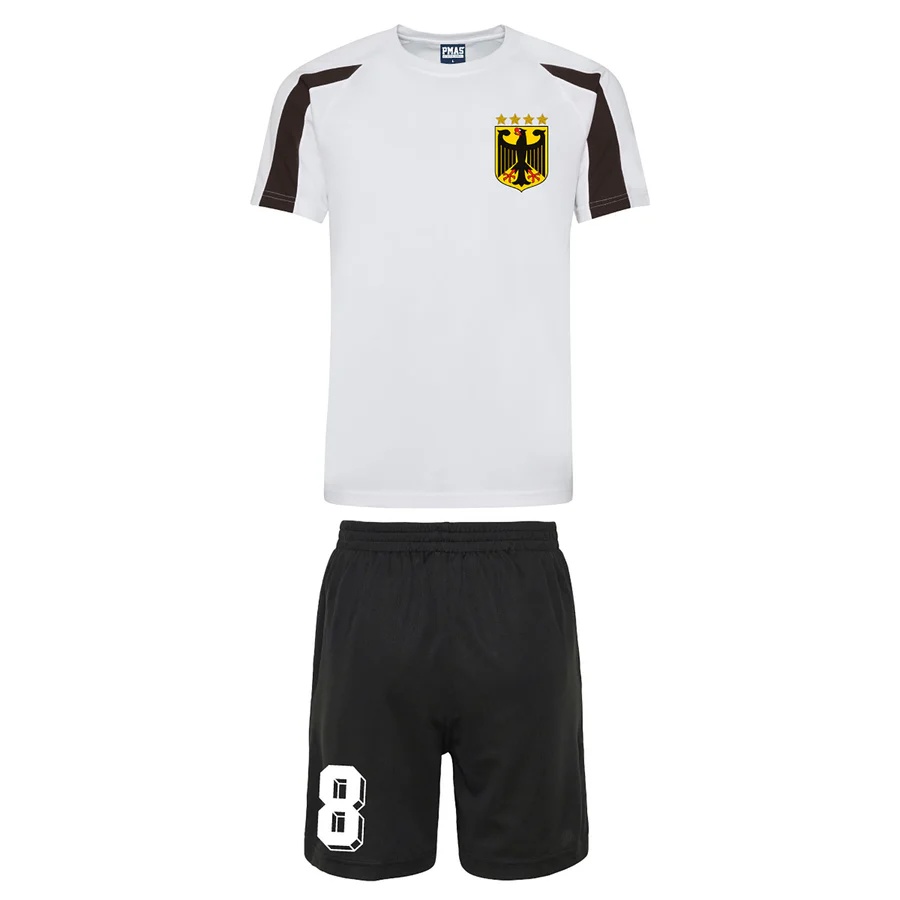 Germany White and Black T-Shirt with Shorts (Size L)