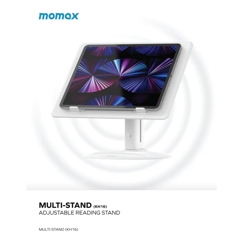 Momax Multi‑Stand Adjustable Tablet & Laptop Stand – White