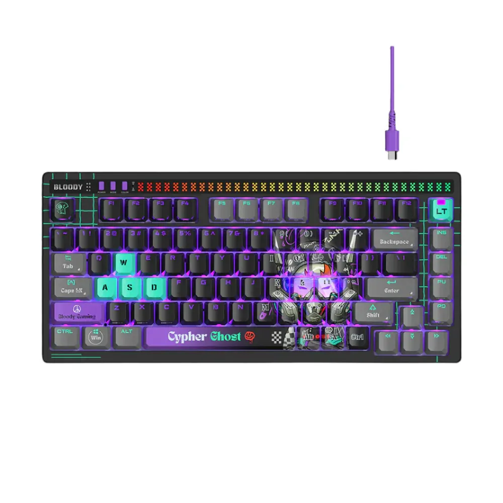 Bloody AT75 Alpha Optical 75% Mechanical Keyboard – Cypher Ghost