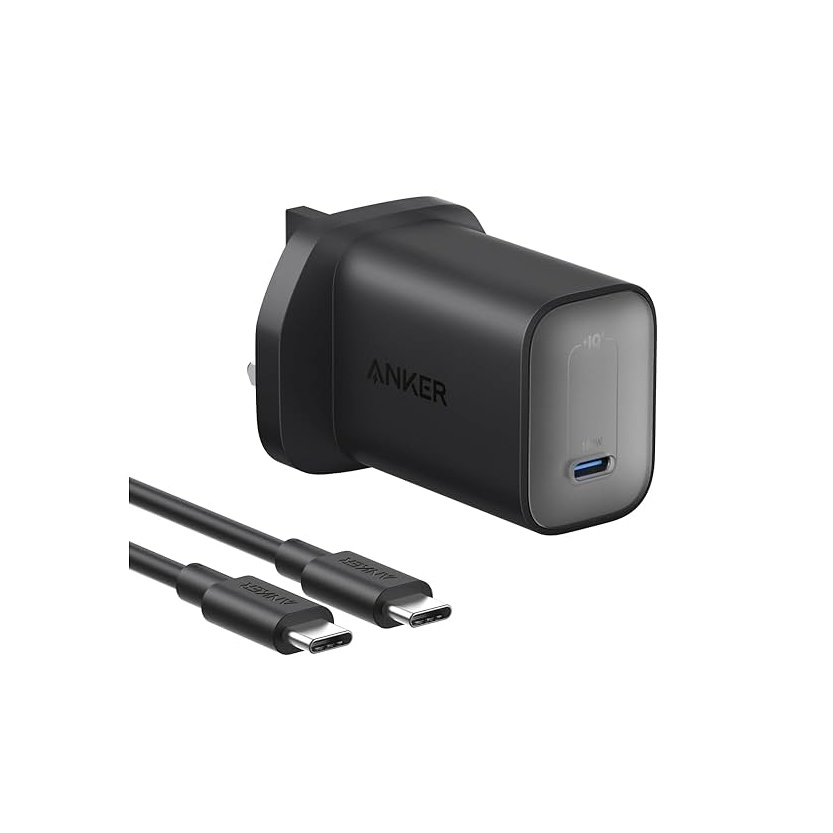 Anker Nano USB-C Fast Charger 100W (GaN) with 6 ft 5A USB-C Cable – Black