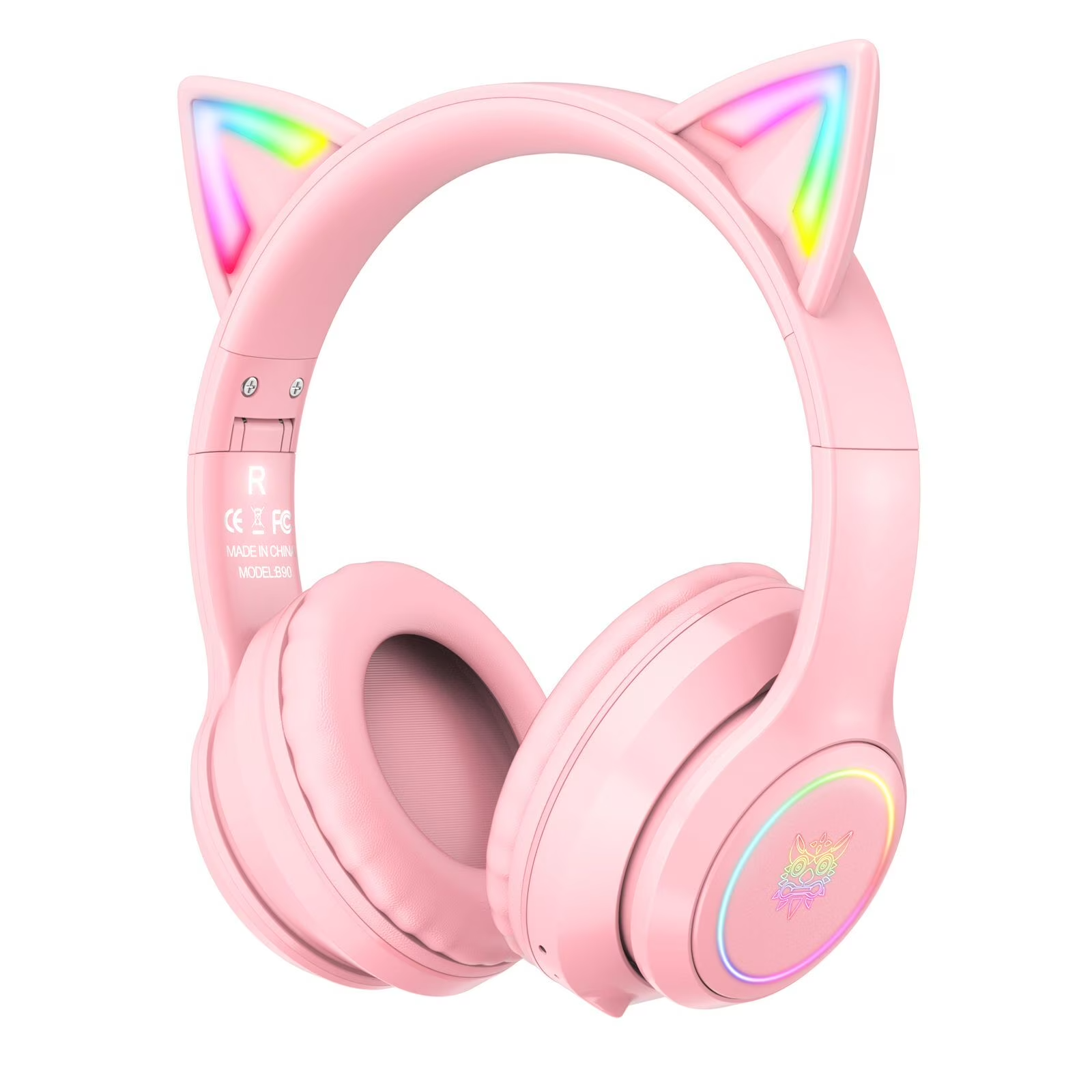 هێدسێتی بێ وایەری ONIKUMA B90 ​​RGB Cat‐Ear — پەمەیی