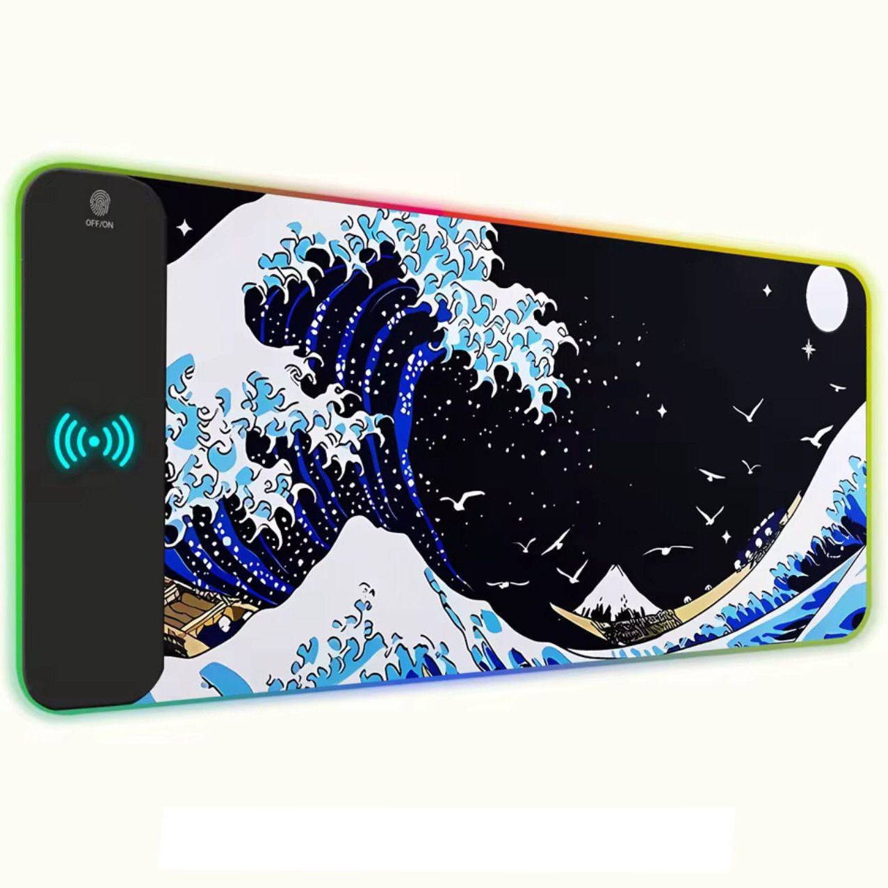 لوحة ماوس RGB سوداء مع شحن لاسلكي ( 80cm*30cm )