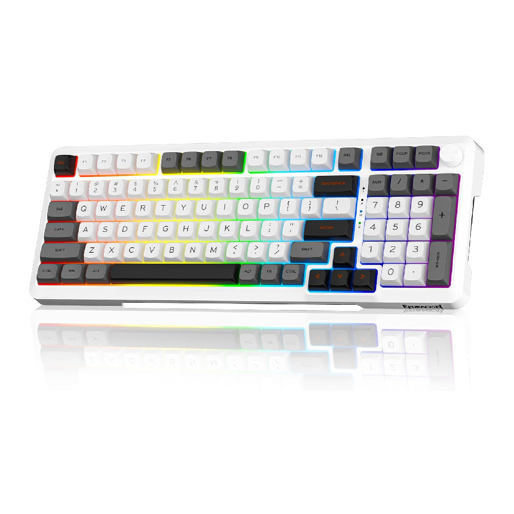  Redragon Wireless Mechanical 3 Mode Gasket Mounted RGB Gaming Keyboard 