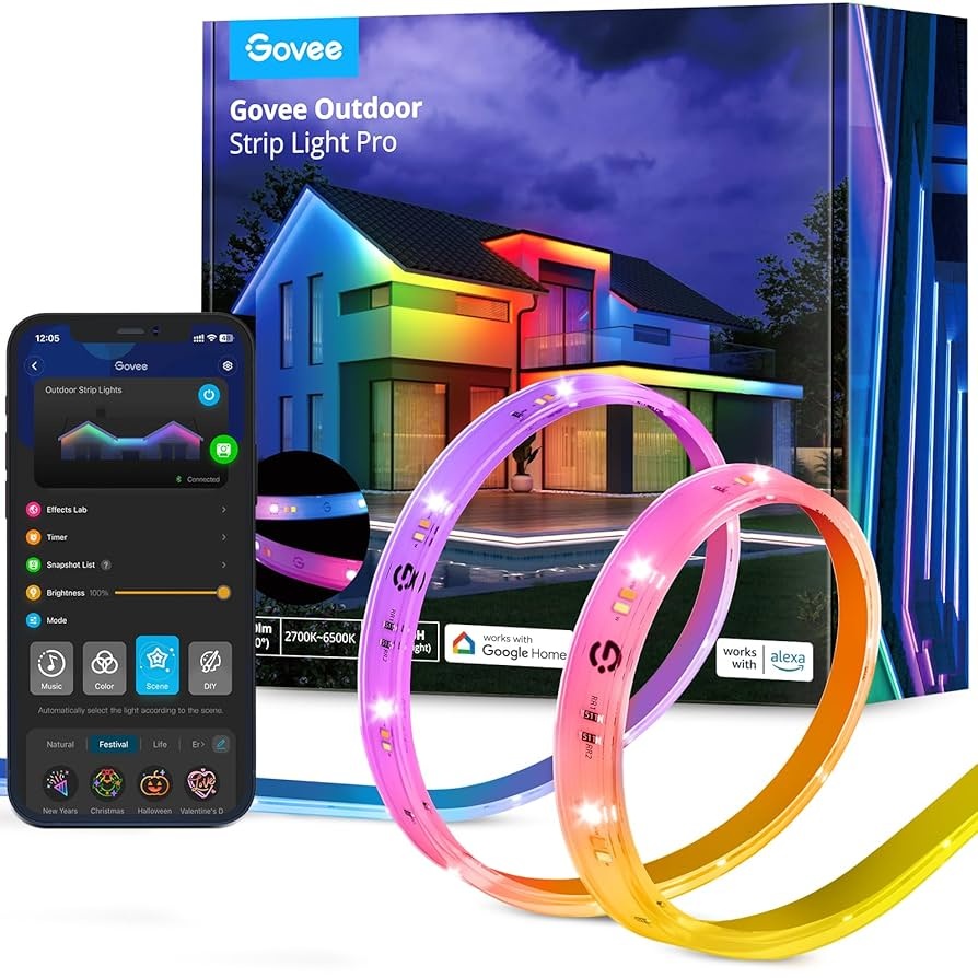 شريط إضاءة خارجي Govee Pro H70A1 بطول 32.8 قدم