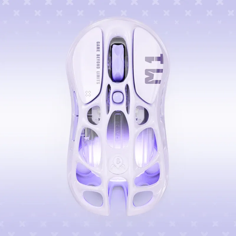 ماوسی کایەکردنی بێوایەری GravaStar Mercury M1 Pro - وەشانی تایبەتی Lavender Purple