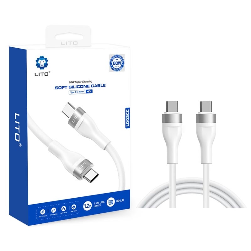 Lito LD02CC 60W Liquid Silicone USB-C to USB-C Fast Charging Cable