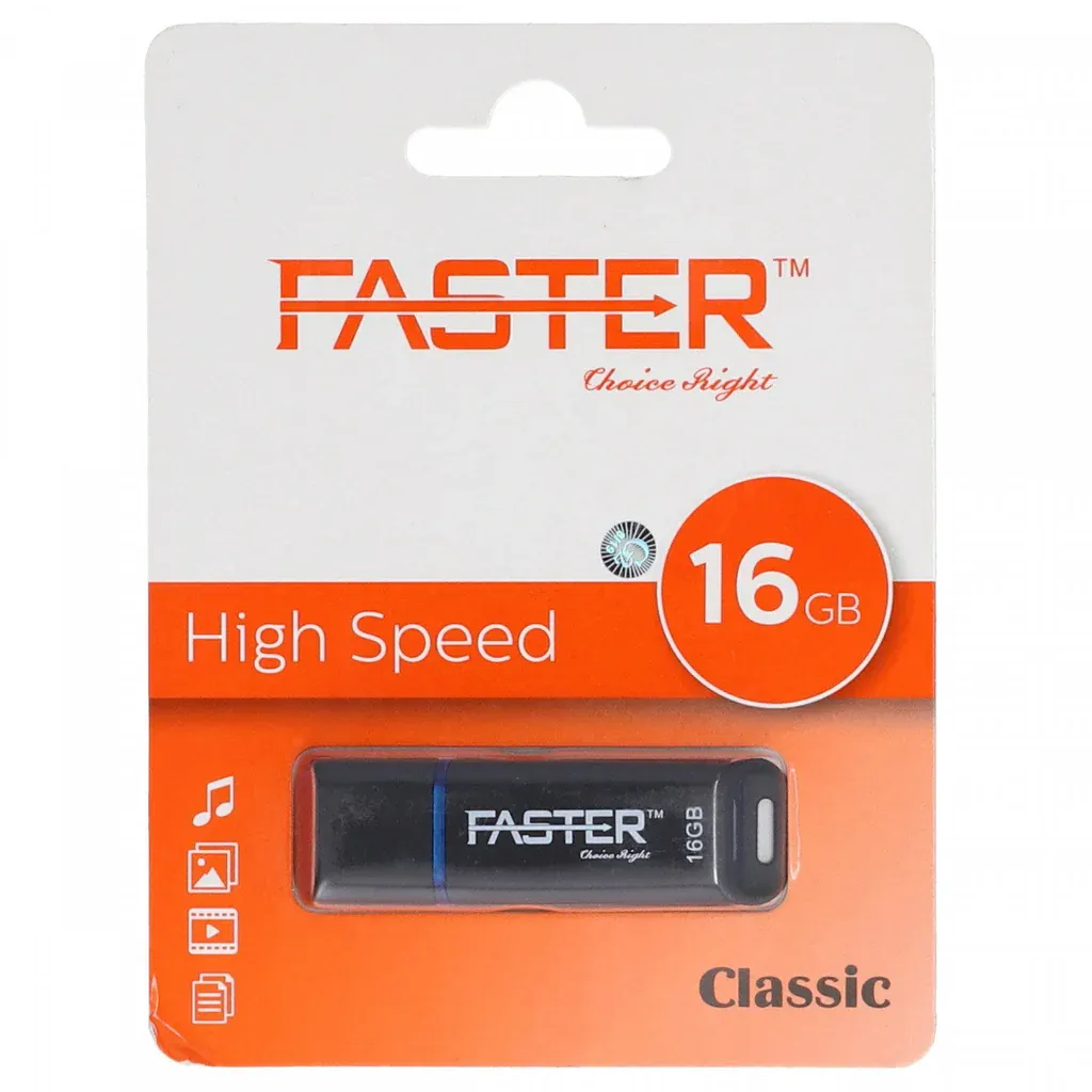ذاكرة فلاش FASTER Classic USB 2.0 – سعة 16 جيجابايت وسرعة عالية