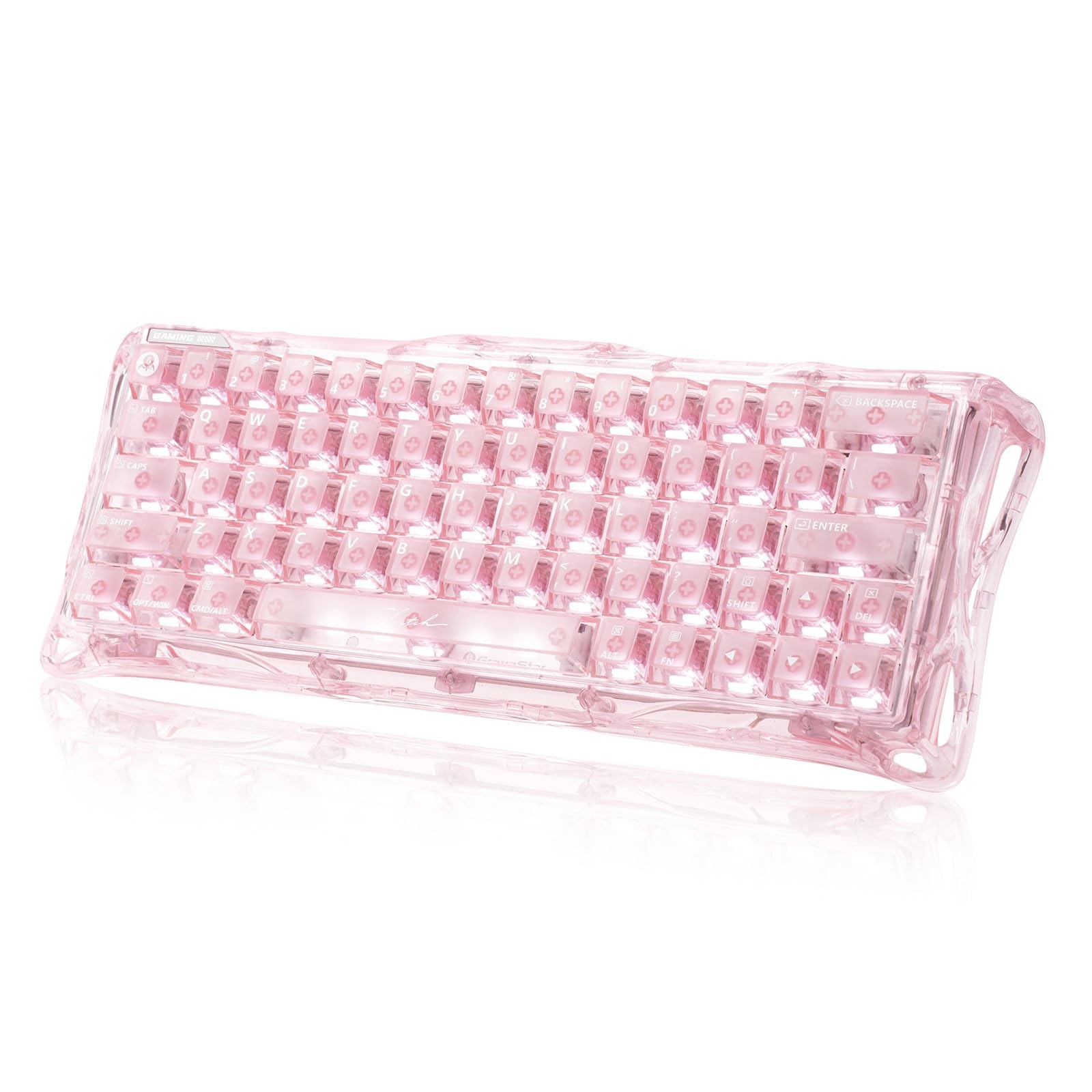 کيبۆردی GravaStar Mercury V60 Crystal Rose بە سویچی موگناتیسی