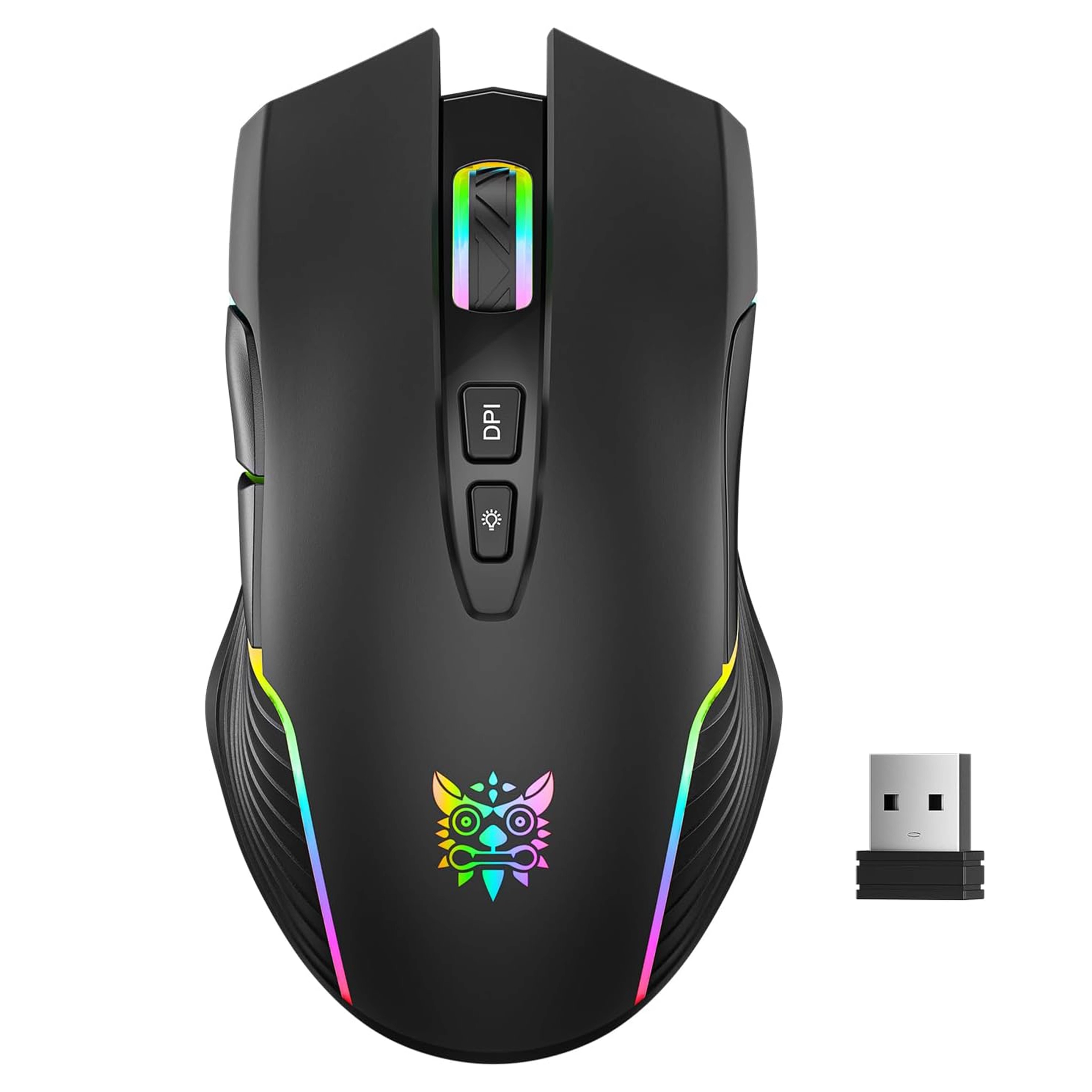 CW905 Wireless Gaming Mouse with 2.4GHz USB Connection, RGB Lighting, and 3600 DPI