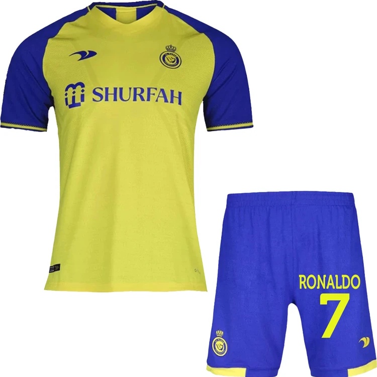 Al Nassr Yellow and Blue T-Shirt and Shorts Set (Adult XL)