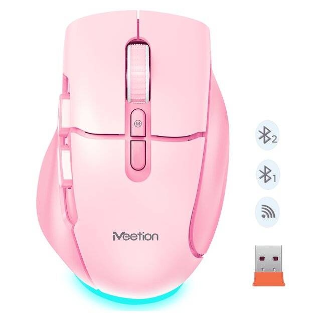 Meetion BTM001 Wireless [2.4G+BT] Mouse (PINK)