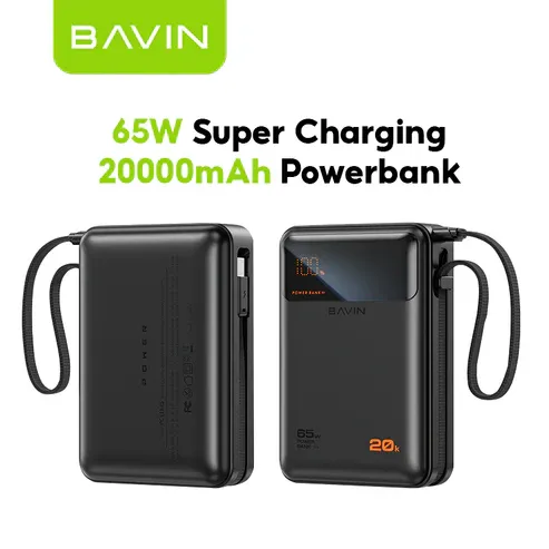 BAVIN PC1188S Power Bank 20000mAh 65W PD Fast Charging for Laptop & Mobile Phones