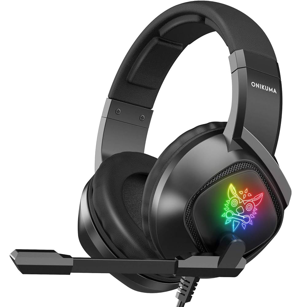 ONIKUMA K19 RGB Wired Gaming Headset (Black, USB + 3.5 mm, 2.2 m Cable)