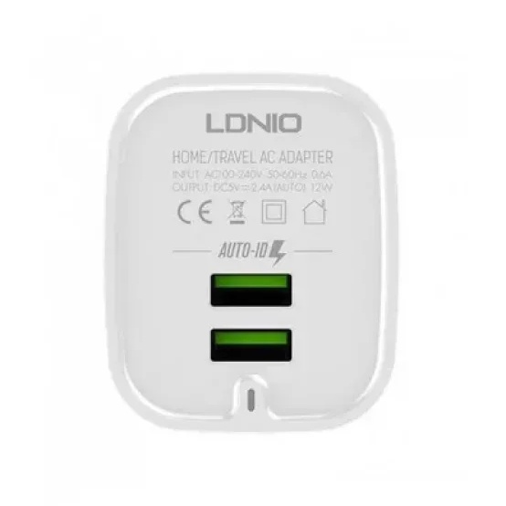 LDNIO A201 12W Fast USB Charger – Compact Wall Adapter