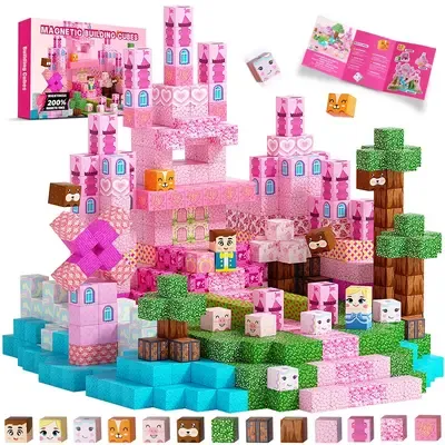 Minecraft Magnetic Building Pink Castle 100pcs
