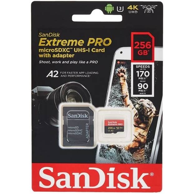 SanDisk Extreme Pro 256GB High-Performance SDXC Memory Card – UHS-I, V30, Up to 170MB/s