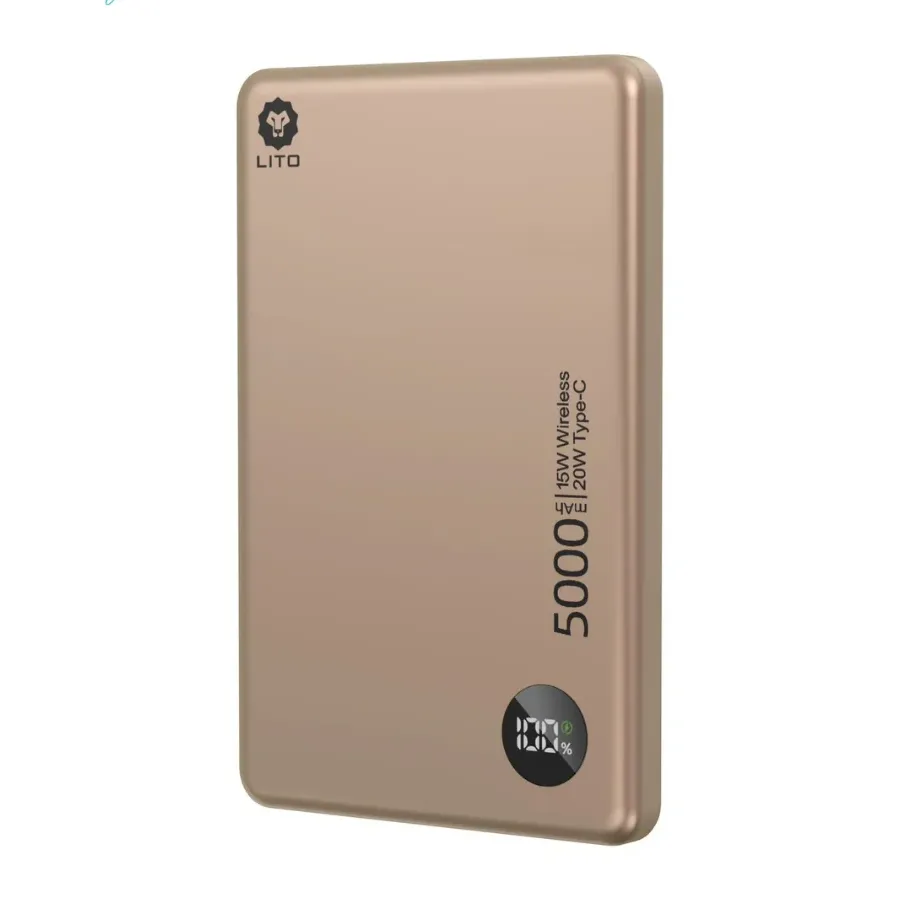 Power Bank Lito 5K Mah LP08 Wireless Desert