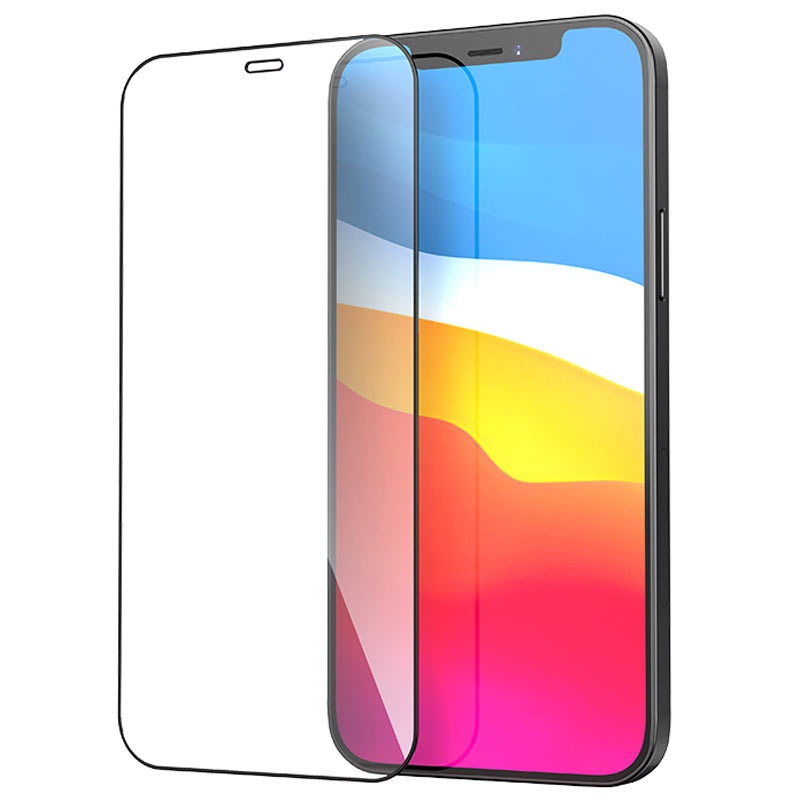 واقي شاشة لهاتف iPhone 12 Pro Max (فضي مع ذهبي)