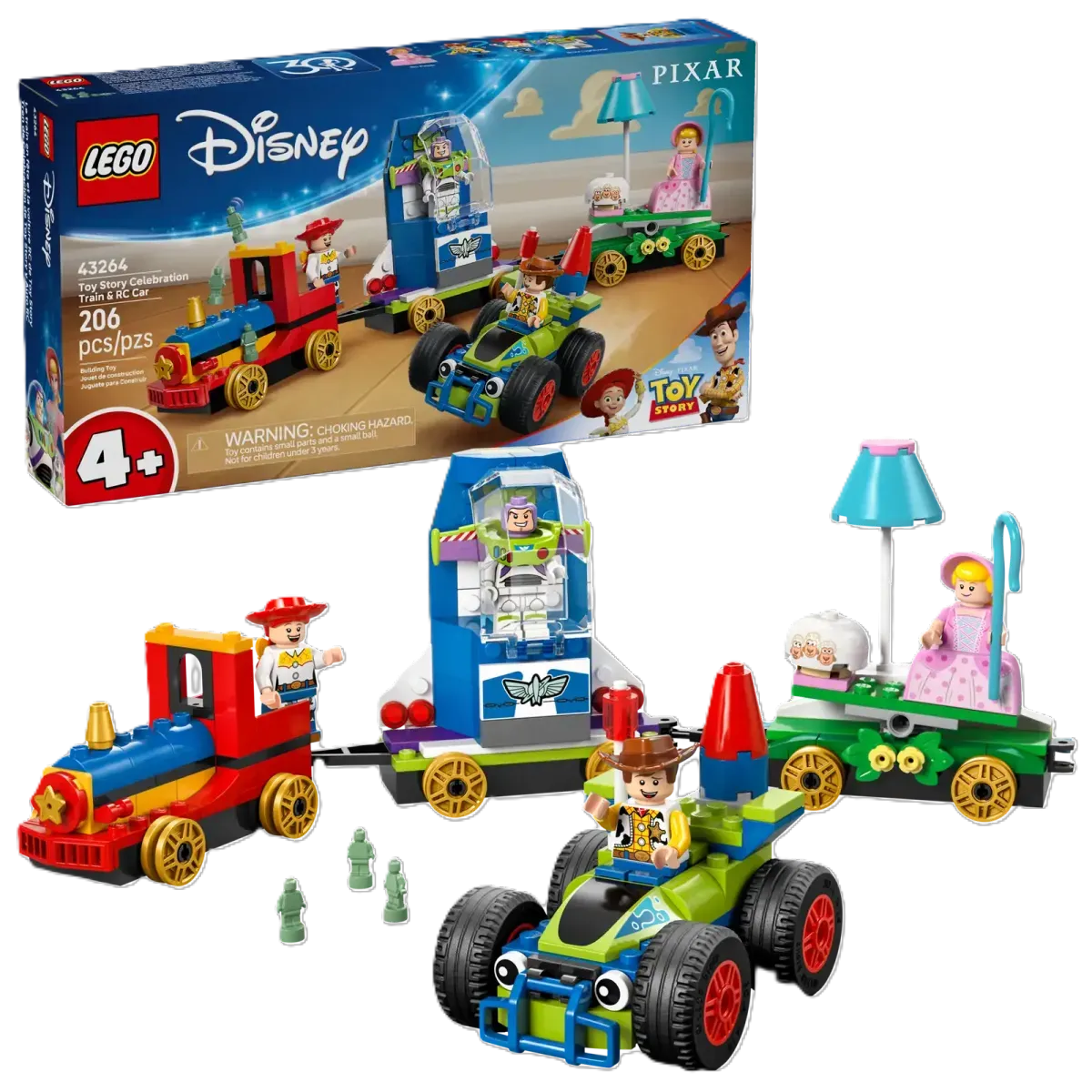 43264 شەمەندەفەری ئاهەنگی چیرۆکی یاری دیزنی و ئۆتۆمبێلی RC LEGO®