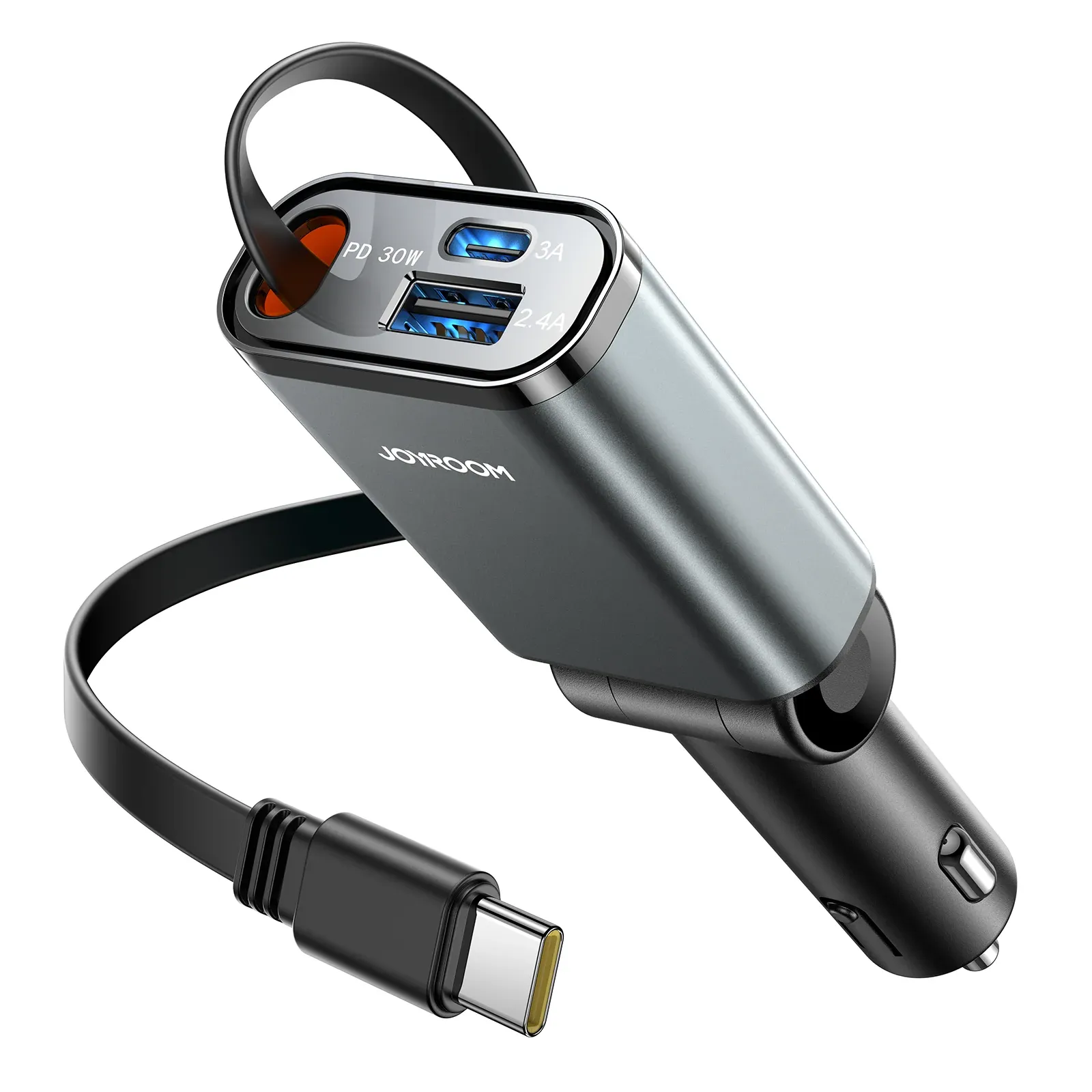 Joyroom 45W 3-in-1 Fast Car Charger – 2 USB-C + 1 USB-A Ports, Power Delivery