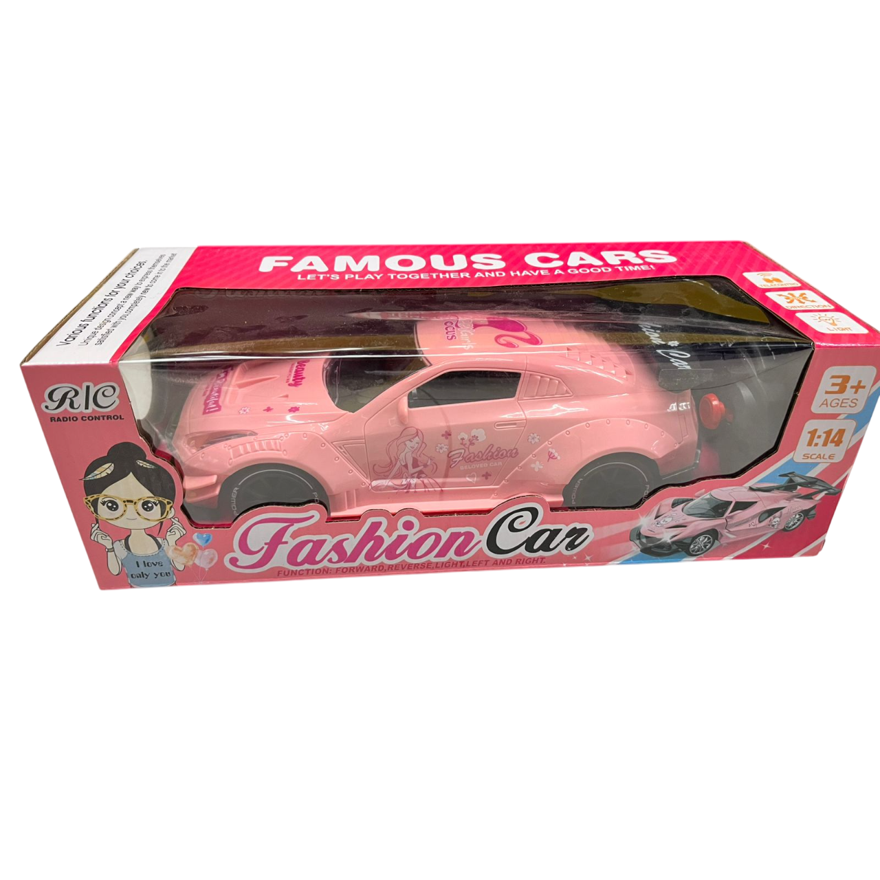 Fashion pink car scale 1:14