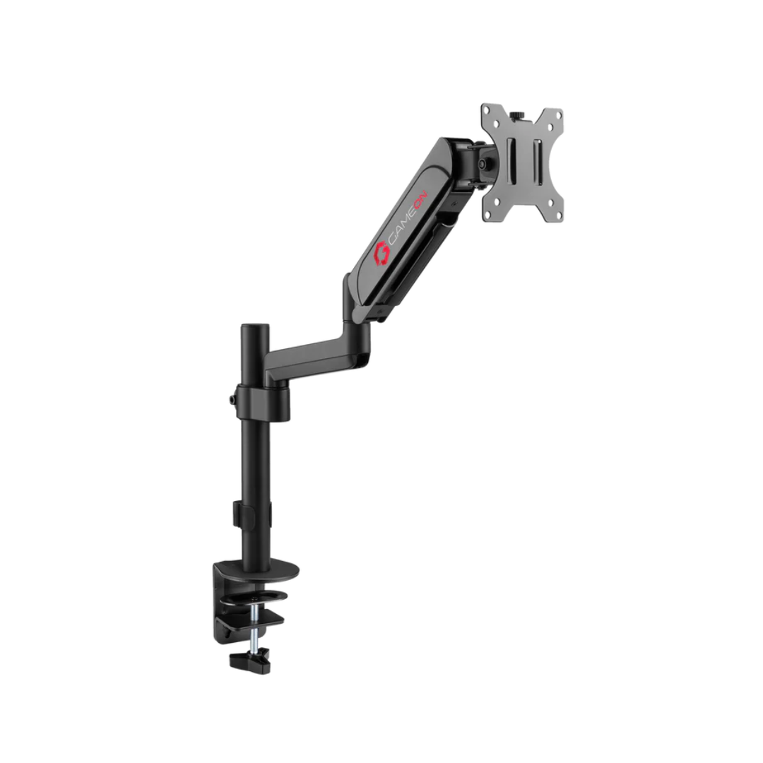 GAMEON GO-3363 Pole-Mounted Spring-Assisted Single Monitor Arm For Gaming And Office Use, 17" - 32", Arm Up To 9 KG