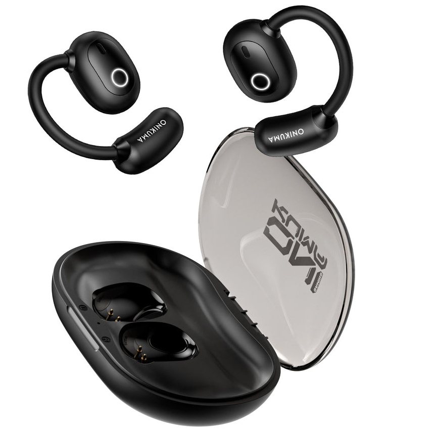 ONIKUMA T25 Wireless Bluetooth 5.4 Open-Ear Earbuds with Live Translation, 6-Hour Battery - Black