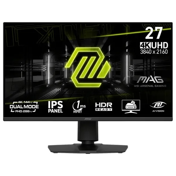 شاشة ألعاب Msi Mag 275Upd E14 UHD IPS 1ms HDR 4K 144 هرتز وضع مزدوج FHD 288 هرتز