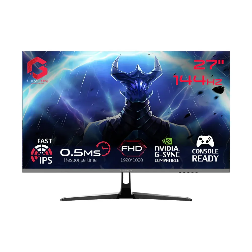 GAMEON GOES27FHD144IPS Essential Series 27" FHD، 144Hz، MPRT 0.5ms، HDMI 2.1، مۆنیتەری یاریکردنی خێرا IPS (پشتیوانی PS5 دەکات) - ڕەش