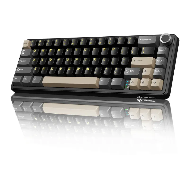 ATTACK SHARK X66 Wireless Mechanical Keyboard Tri-Mode (Black, Strawberry Switch)