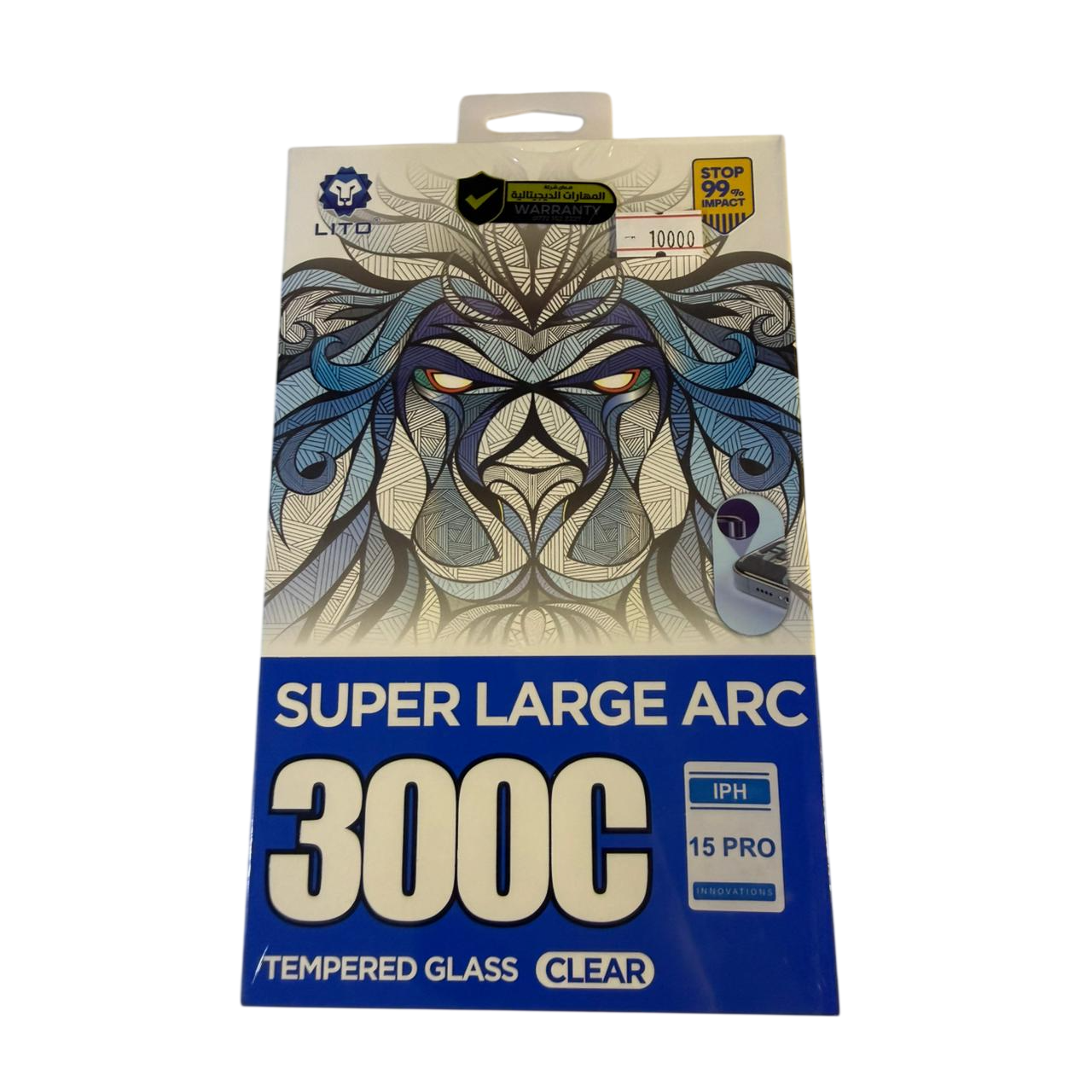 LITO 300C Super Large Arc Clear Tempered Glass Screen Protector (iPhone 15 Pro)