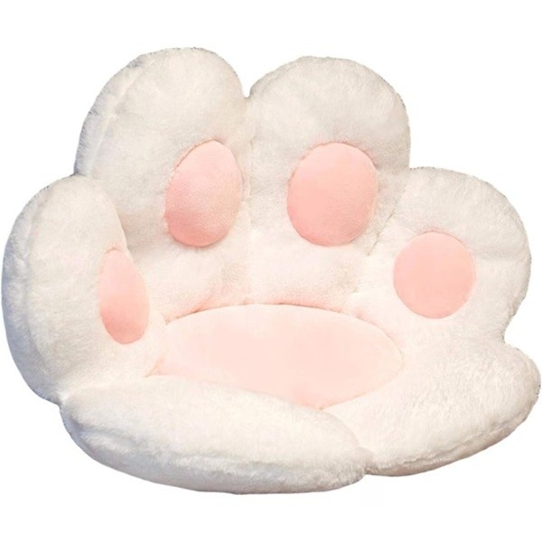 Cat Paw Shape Soft Plush Sofa – 60cm (White & Pink)