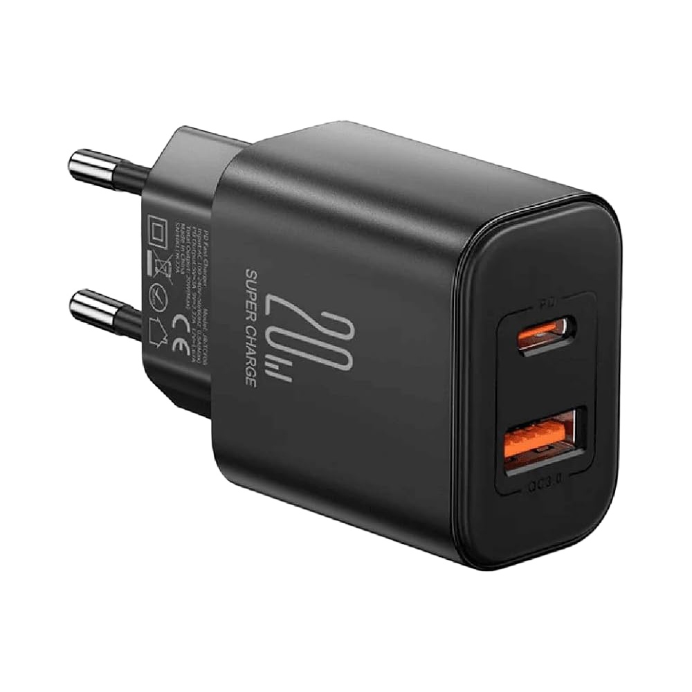 Joyroom 20W Dual-Port Fast Wall Charger (PD + QC 3.0) JR-TCF05UK - Black
