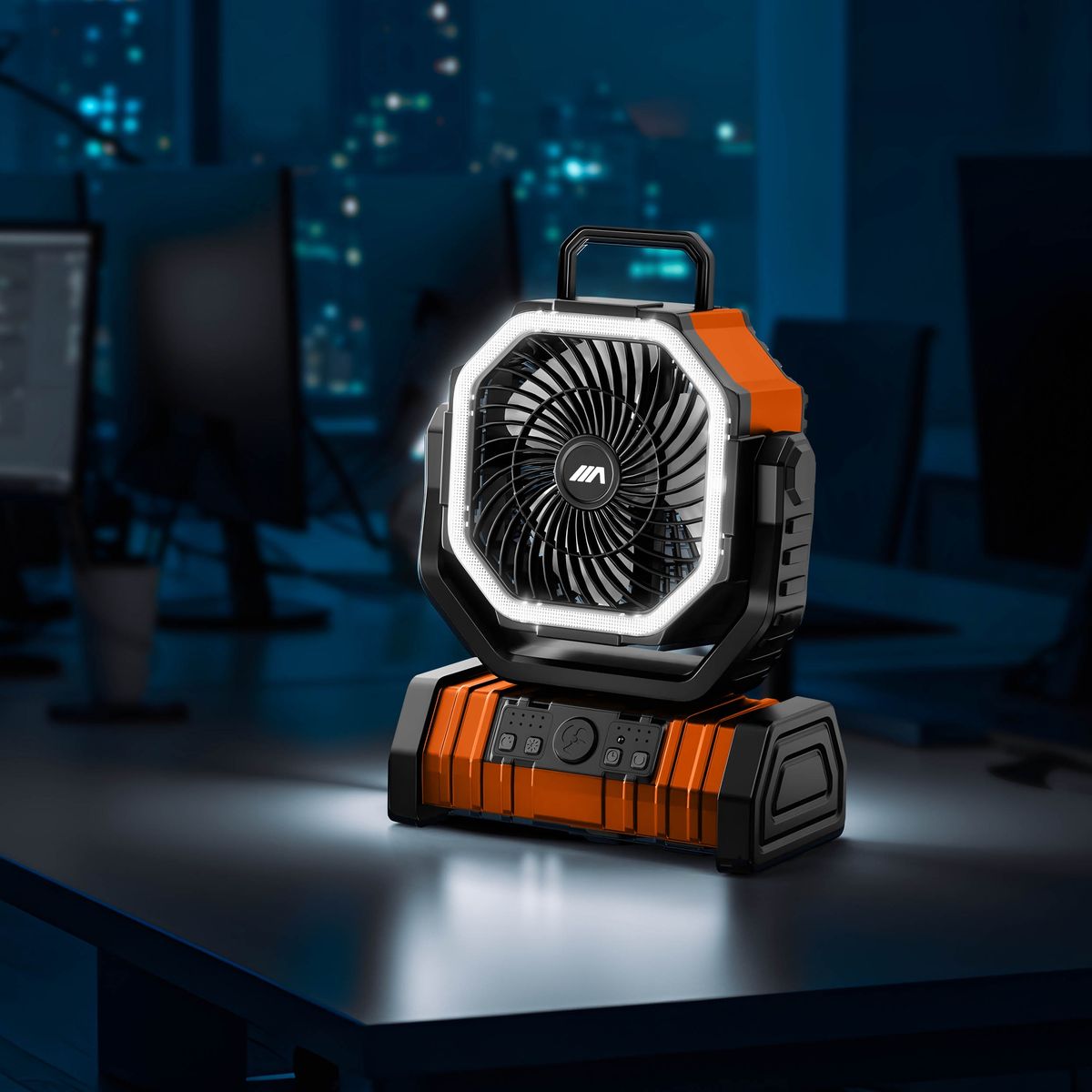 AG Vortex Portable Cooling Fan with 20000mAh Power Bank - Orange