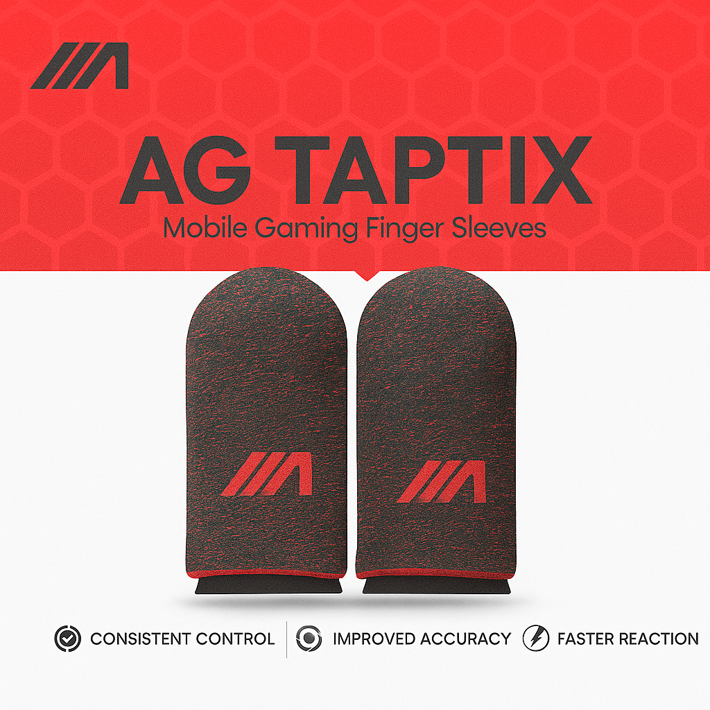 AG Taptix Mobile Gaming Finger Sleeves – Red (2-Pack)