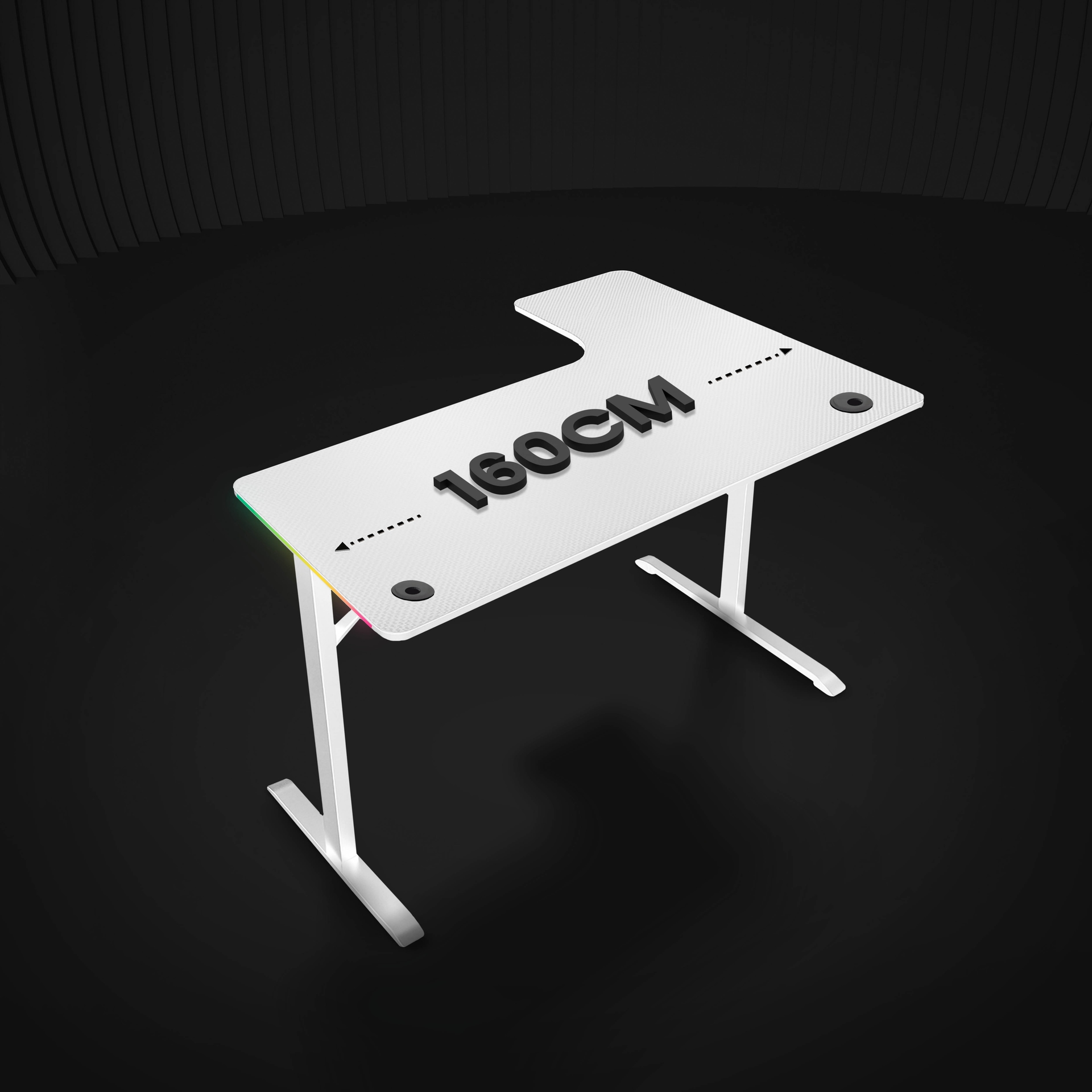 AG Table Zero Gravity L-Shaped RGB Left-Side White - 160cm