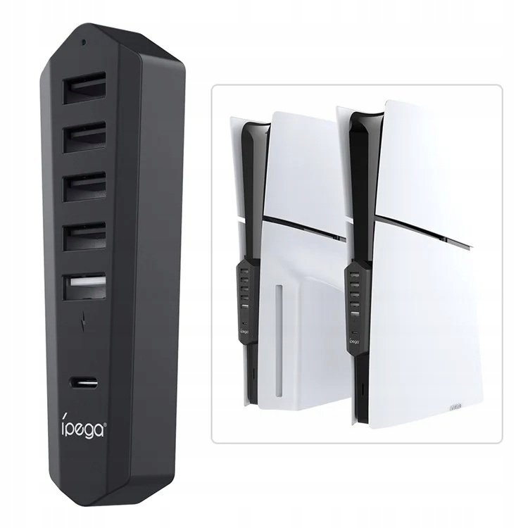 iPega P5S003 USB/USB-C HUB pre PS5 Slim/PS5 Pro Black