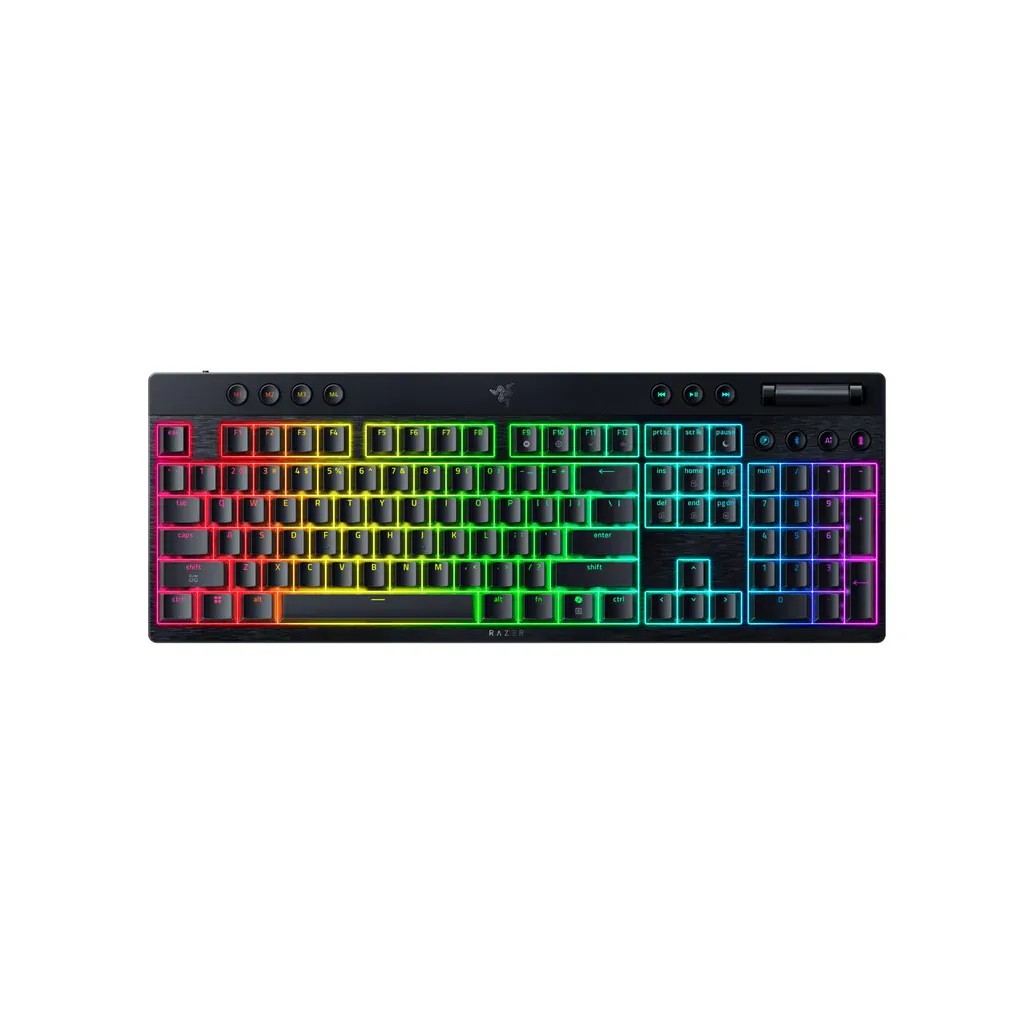 Razer BlackWidow V4 Low-Profile Wireless Keyboard - Yellow Linear Switches.