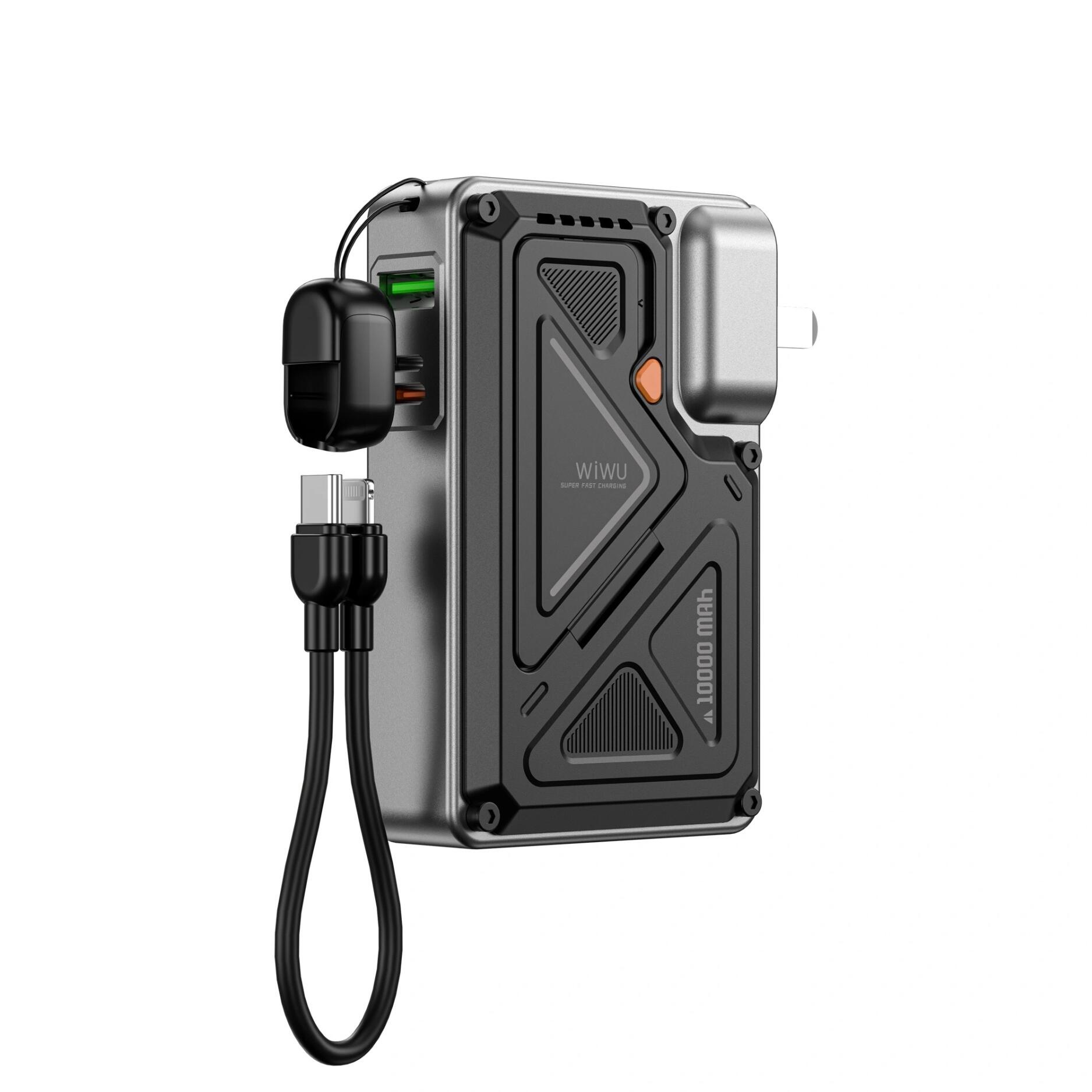 بنك طاقة WiWU Knight Series WI-P057C | 10000 مللي أمبير 35 واط - أسود
