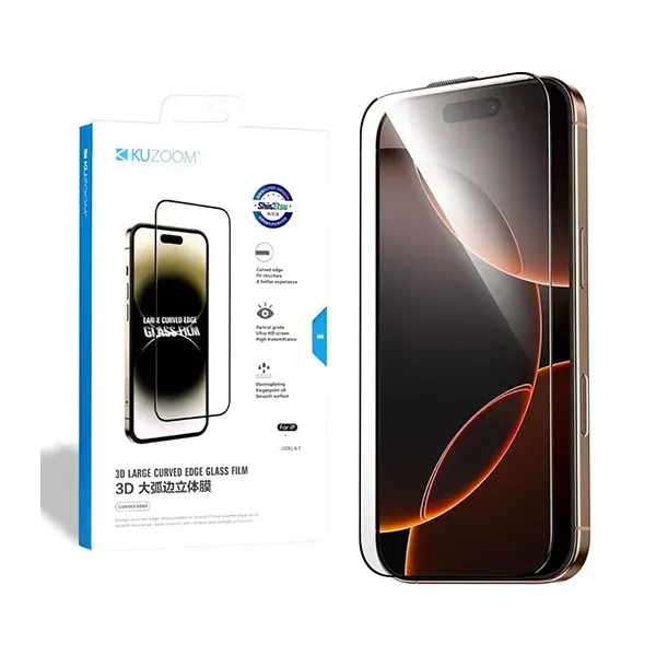 KUZOOM HD Glass Screen Protector for iPhone 17 Pro